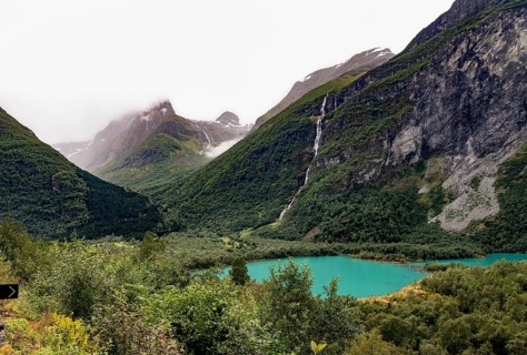 Lovatnet near Loen near the glacier Kjenndalsbreen