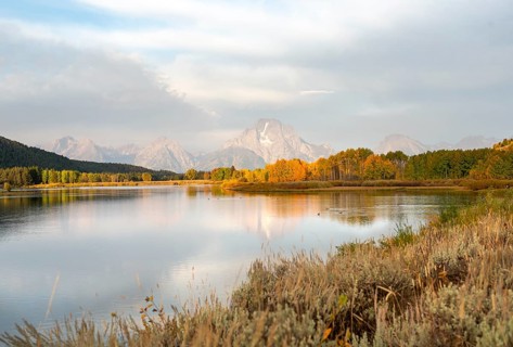 Mount Moran reflected in Snake River