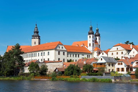 Town view with St. James' Church and Jesuit College with church