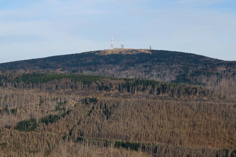 View from the Wurmberg to the summit of the Brocken