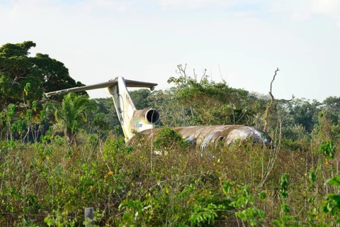 Wreckage of a Boeing 727