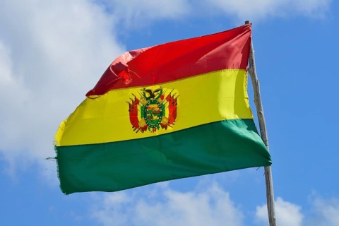 Bolivian flag in the wind