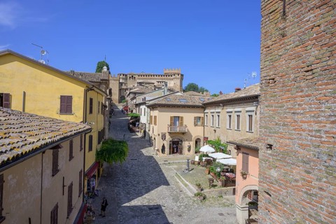 View from the city wall to the castle