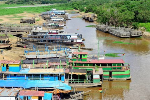 River barge on the banks of the Rio Mamore
