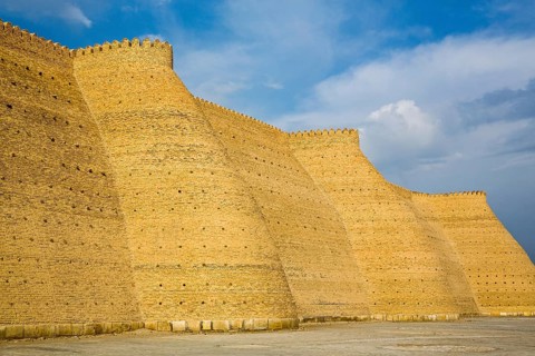 Mud brick fortification wall