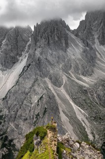 Hiker standing on a ridge