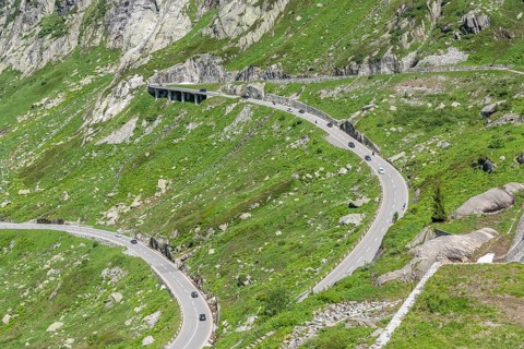 Landscape with Grimsel Pass Road