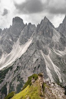 Hiker standing on a ridge