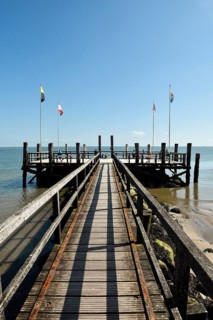 Wooden pier in Wyk auf Foehr