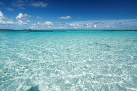Crystal clear water on Pineapple Beach