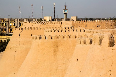 City wall made of clay