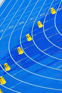 Blue tartan track