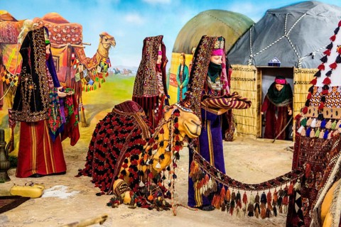 Wedding procession with decorated bride