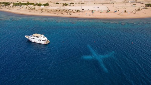 Drone photo after sinking plane