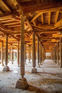 Wooden columns of the Juma Mosque
