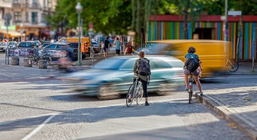 Image editing of cyclists in Berlin traffic