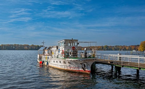 Old ship on a jetty at Lake Tegel