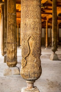 Wooden columns of the Juma Mosque