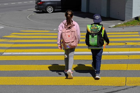 School children Pedestrian lane
