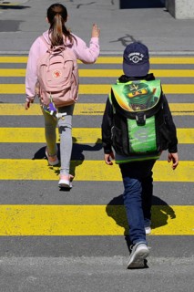 School children Pedestrian lane