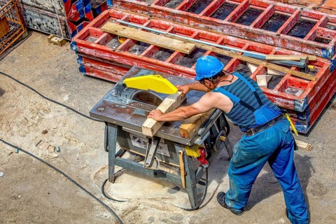 Craftsman working on a circular saw