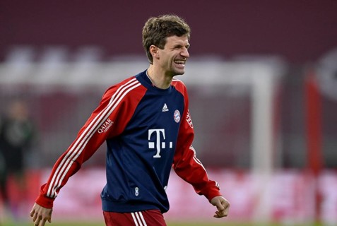 Good mood with Thomas Mueller FC Bayern Munich FCB 25