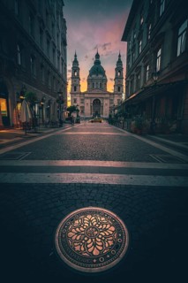 Street view of St. Stephen's Basilica