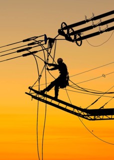 High-voltage fitter at work