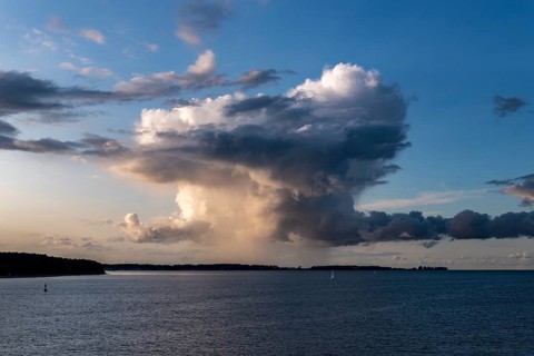 Thunderclouds Cumulonimbus over the Bay of Kiel