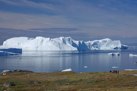 View over the wide ice fjord