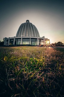 Bahai temple langenhain at sunrise