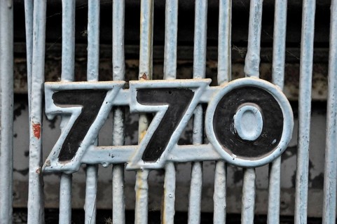 Number 770 on radiator grille of MAN Diesel truck