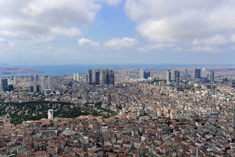 View from Istanbul Sapphire with financial district Levent