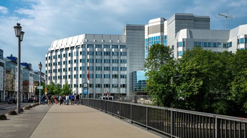 The Chinese Embassy on Maerkisches Ufer and Jannowitzbruecke