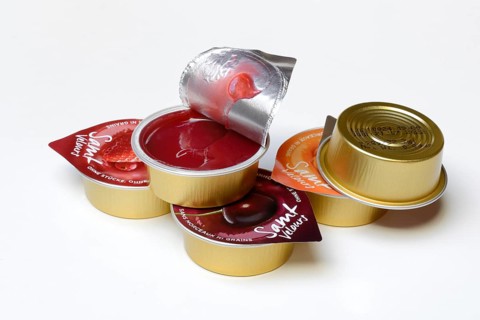 Various jams in portion packs