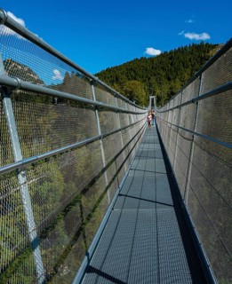 The suspension bridge Highline 179 in Reutte