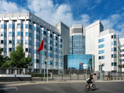 The Chinese Embassy on Maerkisches Ufer and Jannowitzbruecke