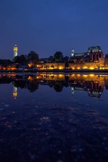 View of Hoechst in the blue hour