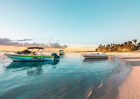 Sunset on the sandy beach