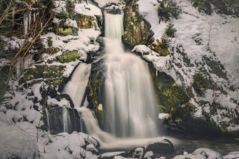 Triberg Waterfalls in Winter