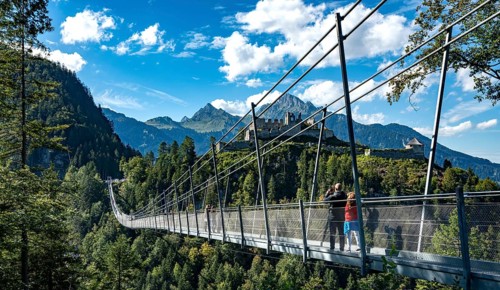 The suspension bridge Highline 179 in Reutte