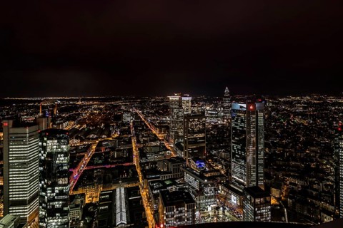 View over Frankfurt at night