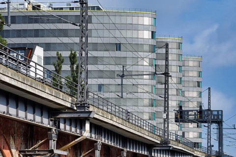 BVG Headquarters in the Trias Towers along the Spree. Berlin