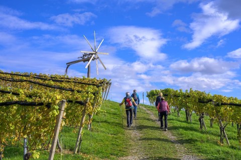 Hiking group walking towards Klapotetz