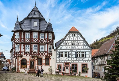 Half-timbered building on the market square Heppenheim