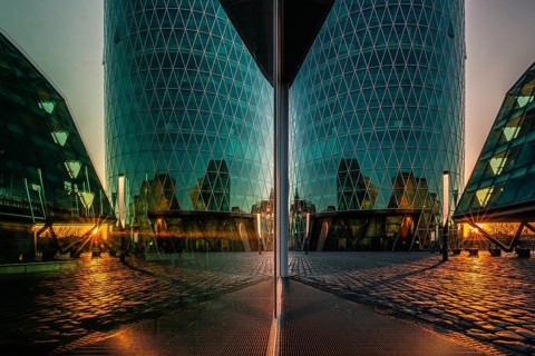Reflection in a glass pane