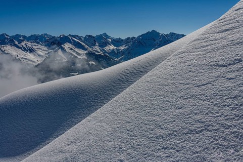 Snow area with Allgaeu Alps