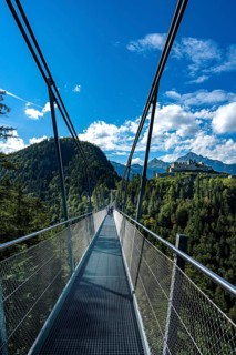 The suspension bridge Highline 179 in Reutte