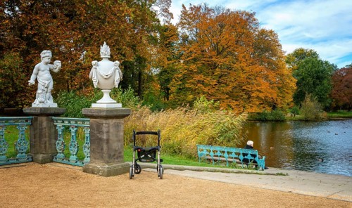 Rollator of a senior citizen in Charlottenburg Palace Park
