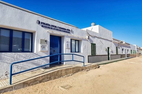 Police station on village street